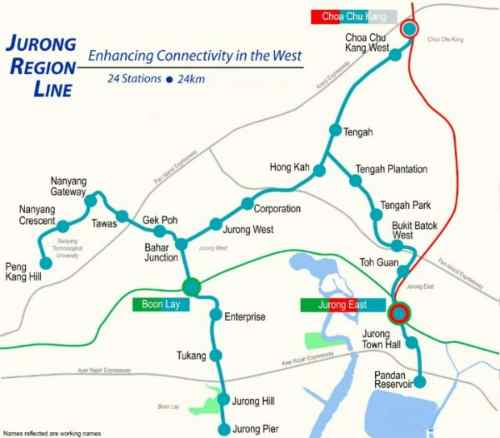 LakeGarden Residences Condo: Jurong Regional Line Network Map.