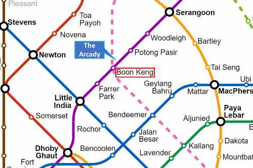 The Arcady is located near Boon Keng MRt station on the North-East Line