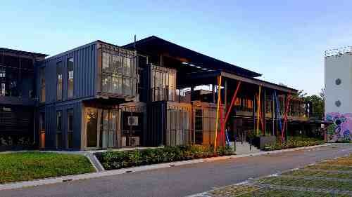 Meyer Blue is located near the Goodman Arts Centre