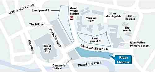 River Modern Location Map
