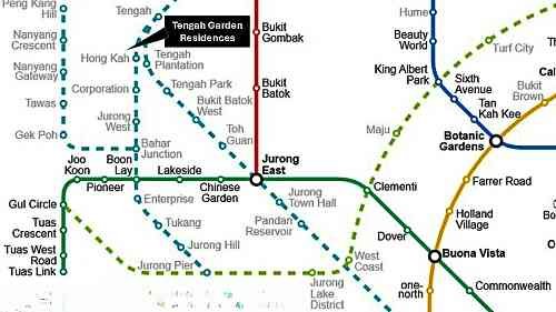 Tengah Garden Residences is located next to Hong Kah MRT Station
