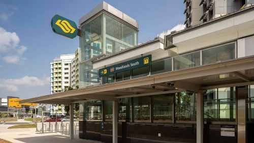 Woodlands South MRT Station on the Thomson-East Coast Line Woodlands South MRT Station on the Thomson-East Coast Line